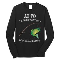 Funny 70th Birthday Gift 70YearOld Fisherman Fishing Long Sleeve Shirt