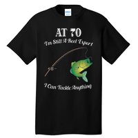 Funny 70th Birthday Gift 70YearOld Fisherman Fishing Tall T-Shirt