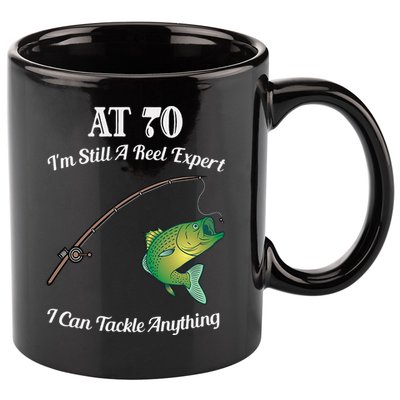 Funny 70th Birthday Gift 70YearOld Fisherman Fishing 11oz C Handle Ceramic Mug