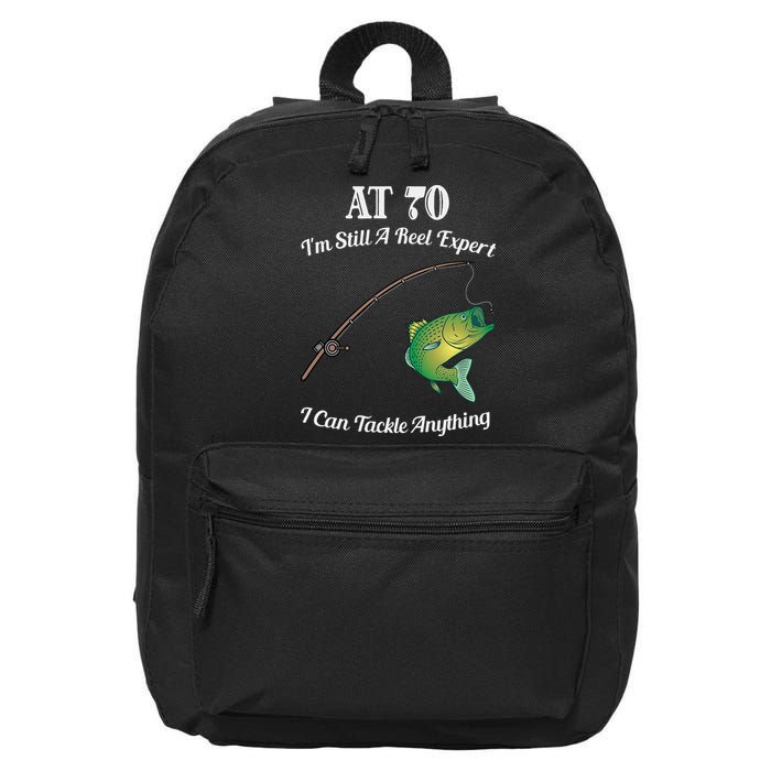 Funny 70th Birthday Gift 70YearOld Fisherman Fishing 16 in Basic Backpack