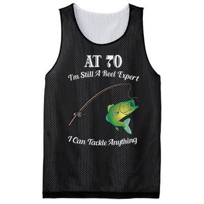 Funny 70th Birthday Gift 70YearOld Fisherman Fishing Mesh Reversible Basketball Jersey Tank