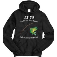 Funny 70th Birthday Gift 70YearOld Fisherman Fishing Tie Dye Hoodie