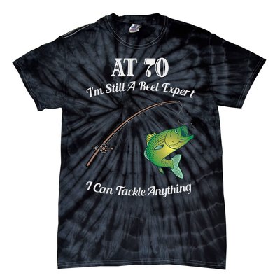 Funny 70th Birthday Gift 70YearOld Fisherman Fishing Tie-Dye T-Shirt