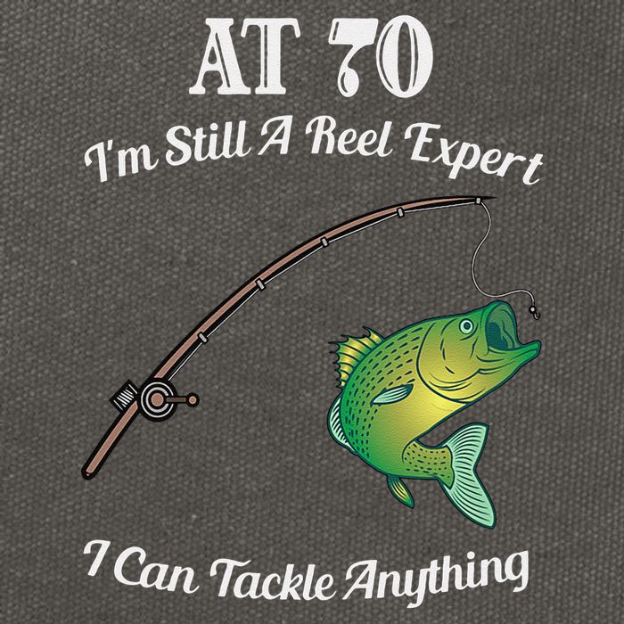 Funny 70th Birthday Gift 70YearOld Fisherman Fishing Cotton Canvas Backpack