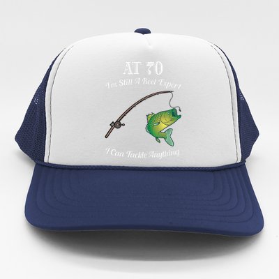 Funny 70th Birthday Gift 70YearOld Fisherman Fishing Trucker Hat