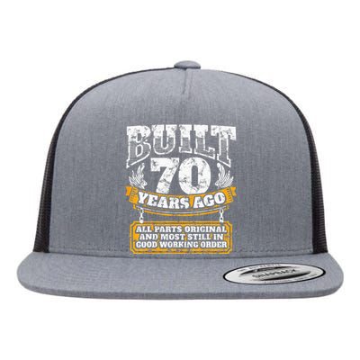 Funny 70th Birthday B Day Gift Saying Age 70 Year Joke Flat Bill Trucker Hat