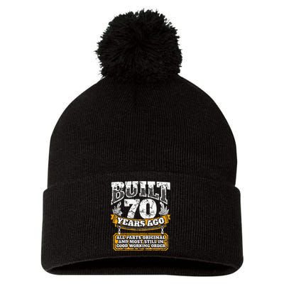 Funny 70th Birthday B Day Gift Saying Age 70 Year Joke Pom Pom 12in Knit Beanie