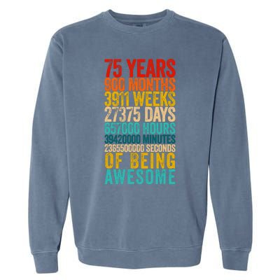 Funny 75th Birthday Old Meter Funny 75 Year Old Gifts Garment-Dyed Sweatshirt