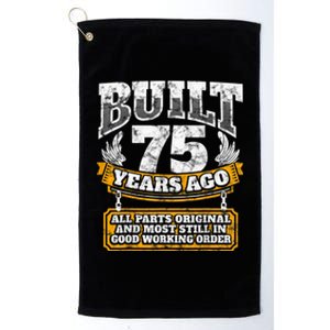 Funny 75th Birthday Present Shirt B-Day Gift Saying Age 75 Year Joke Platinum Collection Golf Towel