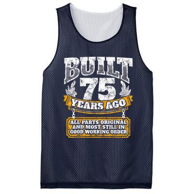 Funny 75th Birthday Present Shirt B-Day Gift Saying Age 75 Year Joke Mesh Reversible Basketball Jersey Tank