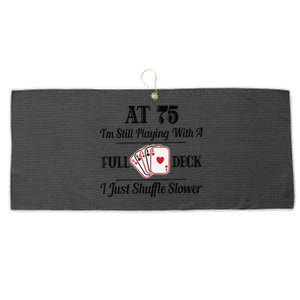 Funny 75th Birthday Present Gift  - 75 Year Old Cards Shirt Large Microfiber Waffle Golf Towel