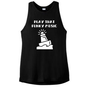 Funny 70s Retro Disco Play That Funky Music Ladies PosiCharge Tri-Blend Wicking Tank