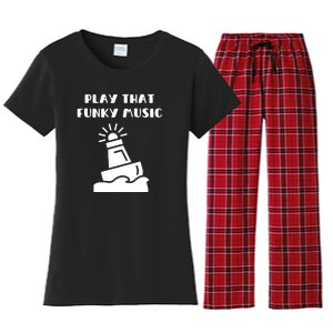 Funny 70s Retro Disco Play That Funky Music Women's Flannel Pajama Set