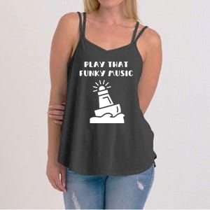 Funny 70s Retro Disco Play That Funky Music Women's Strappy Tank