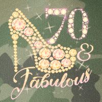 Fabulous & 70 Sparkly Heel 70th Birthday Legacy Tie Dye Trucker Hat