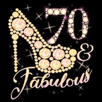 Fabulous & 70 Sparkly Heel 70th Birthday Cooling Performance Crew T-Shirt