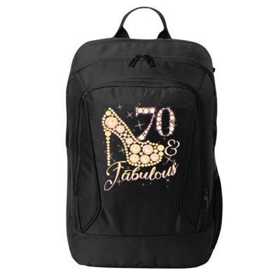 Fabulous & 70 Sparkly Heel 70th Birthday City Backpack