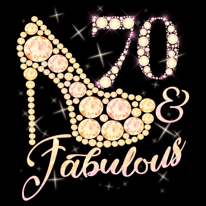 Fabulous & 70 Sparkly Heel 70th Birthday Drawstring Bag