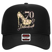 Fabulous & 70 Sparkly Heel 70th Birthday Trucker Hat