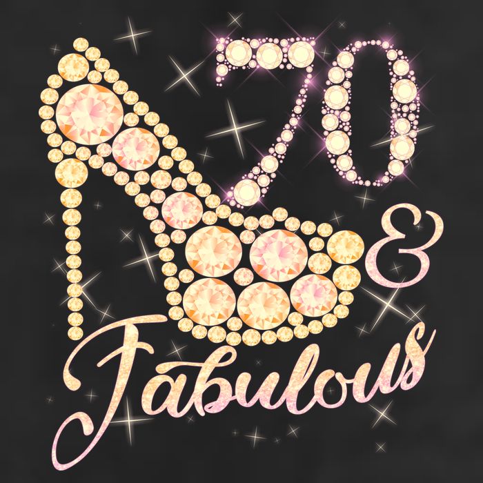 Fabulous & 70 Sparkly Heel 70th Birthday Trucker Hat