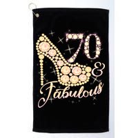 Fabulous & 70 Sparkly Heel 70th Birthday Golf Towel