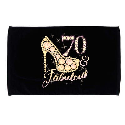 Fabulous & 70 Sparkly Heel 70th Birthday Microfiber Hand Towel