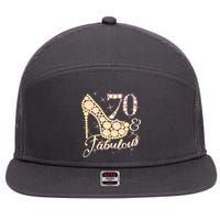 Fabulous & 70 Sparkly Heel 70th Birthday 7 Panel Mesh Trucker Snapback Hat