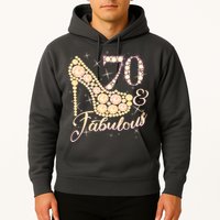 Fabulous & 70 Sparkly Heel 70th Birthday Hoodie