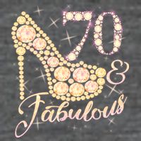 Fabulous & 70 Sparkly Heel 70th Birthday Hoodie