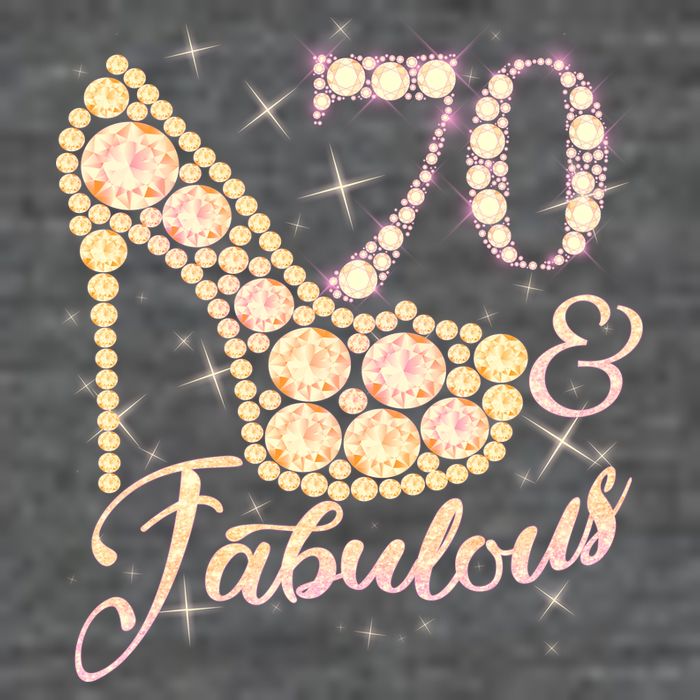 Fabulous & 70 Sparkly Heel 70th Birthday Hoodie