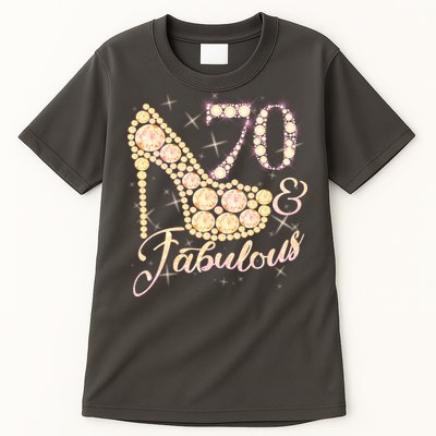 Fabulous & 70 Sparkly Heel 70th Birthday Tall T-Shirt