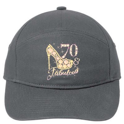 Fabulous & 70 Sparkly Heel 70th Birthday 7-Panel Snapback Hat