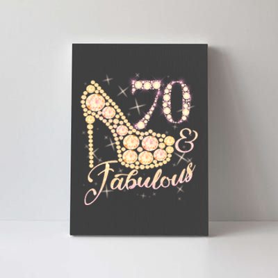 Fabulous & 70 Sparkly Heel 70th Birthday Canvas