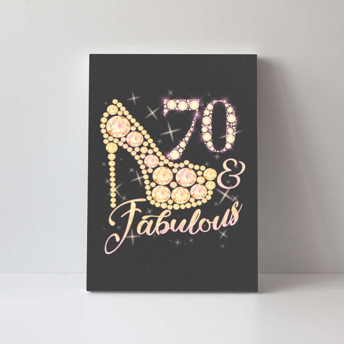 Fabulous & 70 Sparkly Heel 70th Birthday Canvas