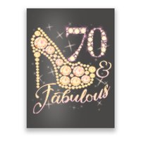 Fabulous & 70 Sparkly Heel 70th Birthday Poster