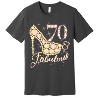 Fabulous & 70 Sparkly Heel 70th Birthday Premium T-Shirt