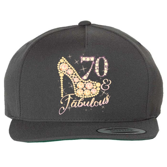 Fabulous & 70 Sparkly Heel 70th Birthday Wool Snapback Cap
