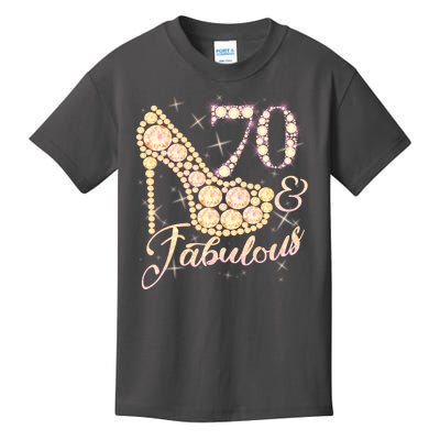 Fabulous & 70 Sparkly Heel 70th Birthday Kids T-Shirt