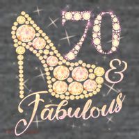 Fabulous & 70 Sparkly Heel 70th Birthday Kids T-Shirt