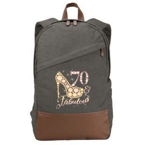 Fabulous & 70 Sparkly Heel 70th Birthday Cotton Canvas Backpack