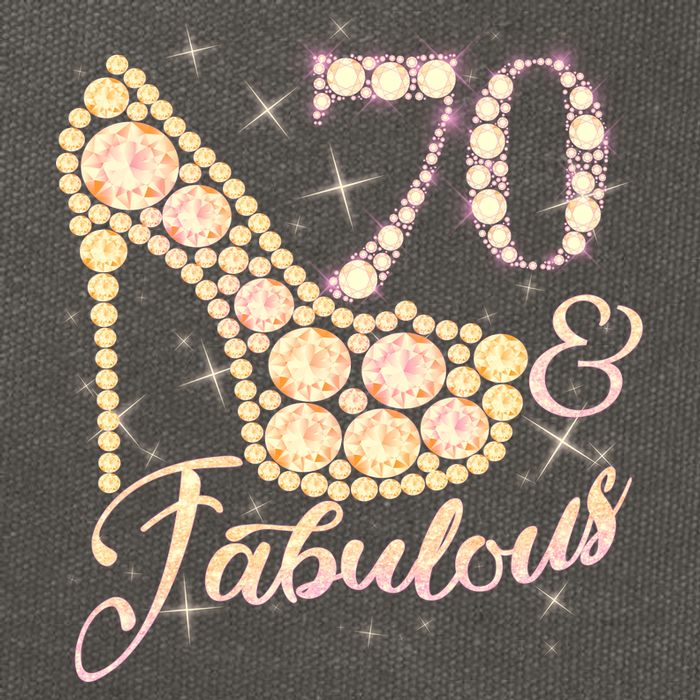Fabulous & 70 Sparkly Heel 70th Birthday Cotton Canvas Backpack