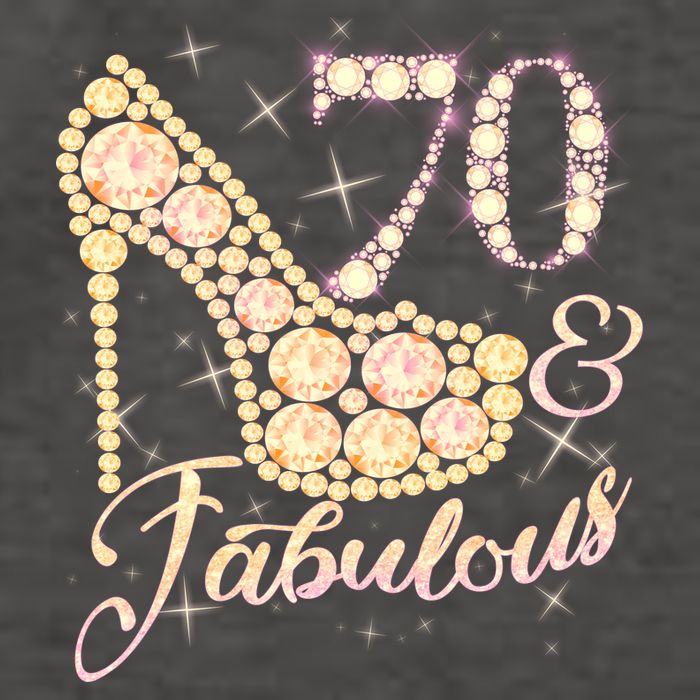 Fabulous & 70 Sparkly Heel 70th Birthday Vector Backpack