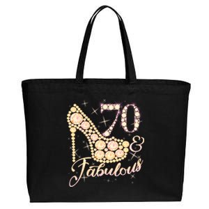 Fabulous & 70 Sparkly Heel 70th Birthday Cotton Canvas Jumbo Tote