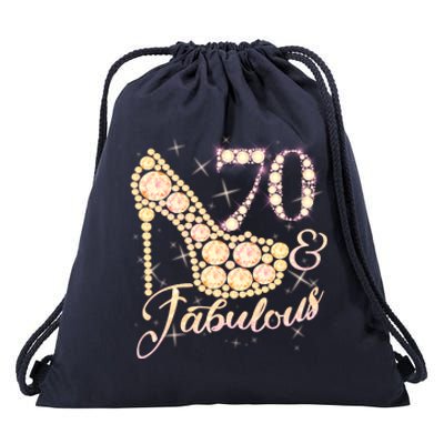 Fabulous & 70 Sparkly Heel 70th Birthday Drawstring Bag