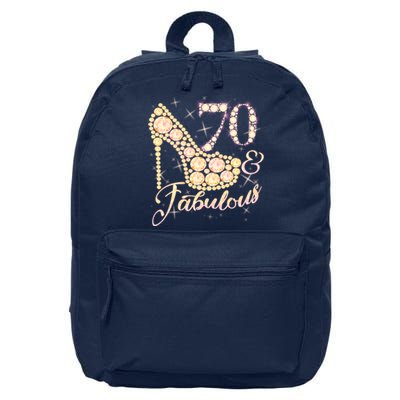 Fabulous & 70 Sparkly Heel 70th Birthday 16 in Basic Backpack