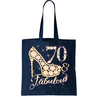 Fabulous & 70 Sparkly Heel 70th Birthday Tote Bag