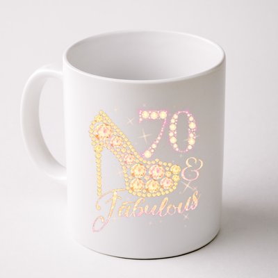 Fabulous & 70 Sparkly Heel 70th Birthday Coffee Mug