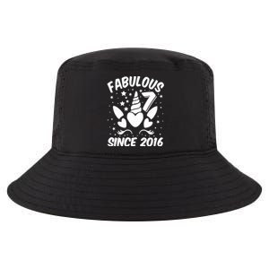 Fabulous 7 Since 2016 Unicorn Birthday Cool Comfort Performance Bucket Hat