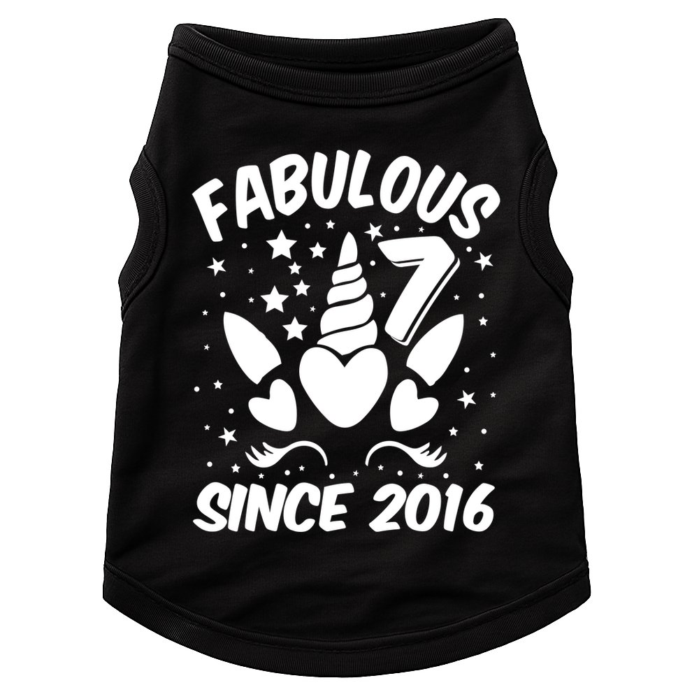 Fabulous 7 Since 2016 Unicorn Birthday Doggie Tank