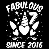 Fabulous 7 Since 2016 Unicorn Birthday Bucket Hat